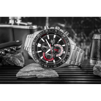 Рачен часовник Casio Edifice EFV-620D-1A4VUEF, хронограф, не’рѓосувачки челик, сребрено-црн