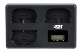 Karikues trefishtë Newell TT USB C për Canon LP E6, ekran LED, porte USB C dhe micro USB, i zi