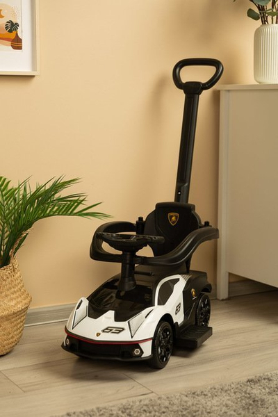 Makinë lodër Toyz Lamborghini Essenza Ride On, për fëmijë 12-36 muaj, dorezë prindi, e bardhë