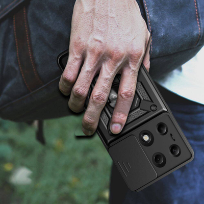 Kapak telefoni Tech-Protect Camshield Pro, për Xiaomi Redmi Note 13 Pro 5G edhe Poco X6 5G, me unazë 360°, i zi