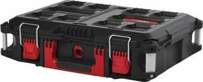 Kuti veglash Milwaukee Packout Polymer Tool Box, 560 x 410 x 170 mm, me rrota, e kuqe me të zezë