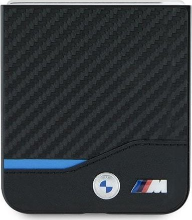 Kapak telefoni BMW BMHCZF622NBCK, për Samsung Galaxy Z Flip6, Carbon Blue Line, i zi