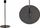 Mbajtëse qiriri Home Styling Collection, metal, 25 cm, e zezë mat