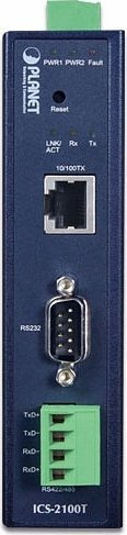 Server serial industrial PLANET IP30, 1 port, RS232 RS422 RS485, metalik
