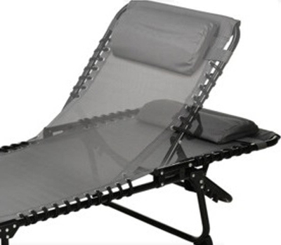 Karrige sheslounge palosëse, 190x56x86cm, 5 pozicione, ngjyrë Metallic Black