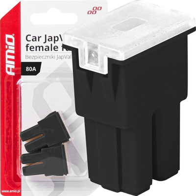 Siguresë automatike AMiO 03394 JapVal PAL, 80A, set 2 copë, e zezë