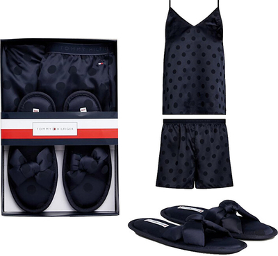 Set dhuratë për femra Tommy Hilfiger, pizhame + pantofla, të kaltra
