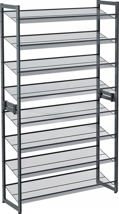Raft këpucësh Songmics 8-Tier, metal, 163.5x92.5x30.7 cm, i zi