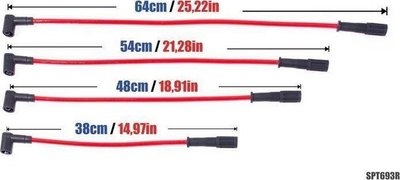 Kabllo ndezjeje PowerTEC Ignition Leads, FIAT Cinquecento Sporting Punto I Lancia Delta, blu