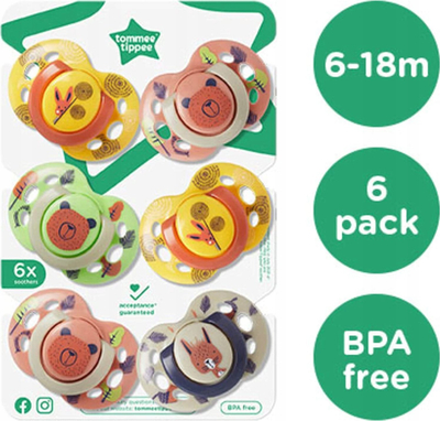 Set biberonash Tommee Tippee Fun, 6 copë, 6–18 muaj, për goca