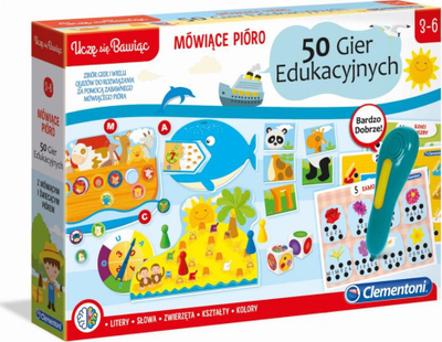 Loja edukative Clementoni Talking Pen 50 Games 50650, stilolaps elektronik që flet, mbi 3 vjeç, shumengjyrëshe