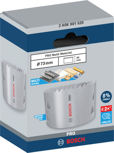Sharrë rrethore Bosch Pro Multi Material, 73mm, HSS me kobalt, gri