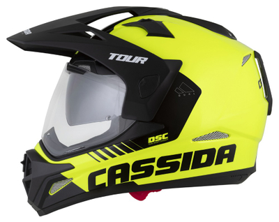 Helmetë moto CASSIDA Tour 2.0 Dual, ECE 22.06, Pinlock ready, yellow fluo e zezë matt