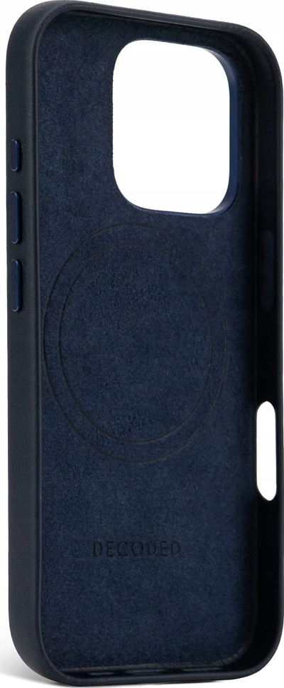 Kllëf telefoni Decoded iPhone 16 Pro lëkurë, MagSafe, blu navy