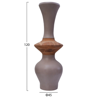 Vazo dekorative dysheme Nebula HM4660.05S, fiber cement, 45x115cm, taupe me dru teak