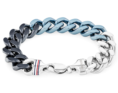 Byzylyk për meshkuj Tommy Hilfiger 2790515, 19 cm, i zi/ kaltër/ argjendtë