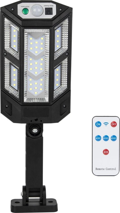 Llambë solare LED Saska Garden Street Lamp, 43 LED, me sensor lëvizjeje dhe muzgut, me telekomandë