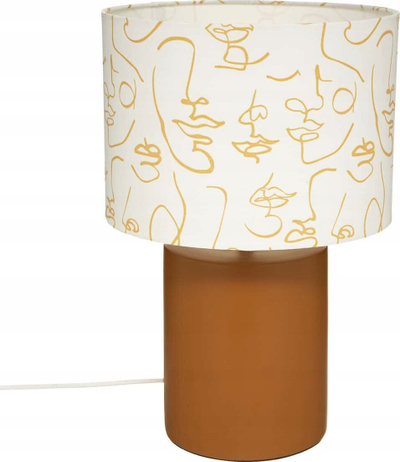 Lampë komodine Atmosphera VIBE, 38.5cm, E27 60W, terrakote e bardhë