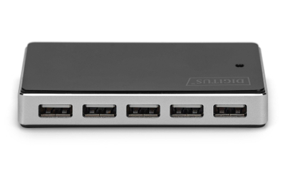 USB разделник Дигитус USB 2.0, 10 порти, црн