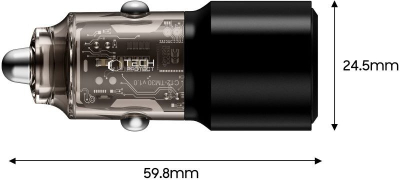 Картач за автомобил Tech-Protect CC03, 2 USB-C PD 100W порти, црн
