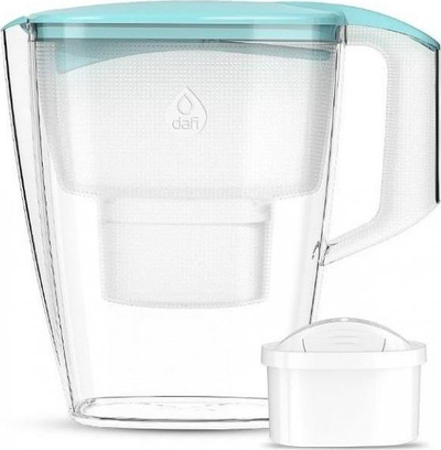 Ibrik me filtër Dafi Mila, 1.5 l, transparent/mente