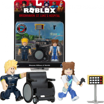 Set figure lojërash Roblox Brookhaven St. Luke’s Hospital, 2 figura, me aksesorë spitali, shumëngjyrësh