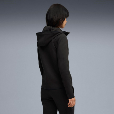 Bluzë me kapuç Puma EVOSTRIPE Full Zip H për femra, sportive, e zezë