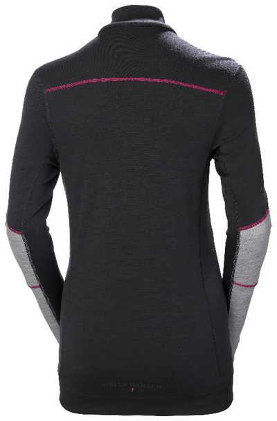 Bluzë termo Merino Helly Hansen Lifa Halfzip, për goca, përzierje leshi, madhësia L, gri me të zezë
