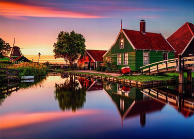 Puzzle Clementoni Zaanse Schans Amsterdam, 1500 copa, për të rritur dhe adoleshentë