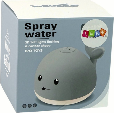 Lodër uji Leantoys Whale, balenë spërkatëse, gri