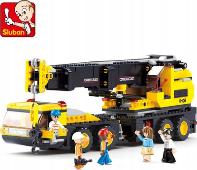 Lodër konstruktore Sluban Town Telescopic Crane, 767 copa, 6+, e verdhë