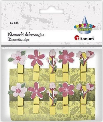 Kllipsa dekorative druri Titanum, me lule, set 10 copë, shumëngjyrëshe