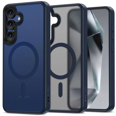 Маска за телефон Tech-Protect Magmat за Samsung Galaxy S25, MagSafe, TPU PC, темно сина