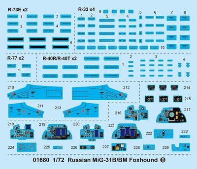 Lodër avion Russian MIG-31 B / BM Foxhound, i hirtë