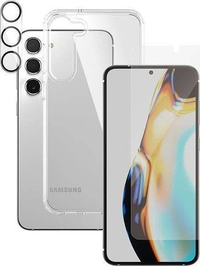 Paketë mbrojtëse PanzerGlass 3 në 1 për Samsung Galaxy S23+, xham ekrani, hardcase i tejdukshëm