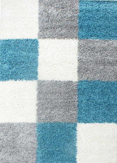 Tapet Shaggy Decorino Louis, 120x170 cm, polipropilen, bardhë turkeze