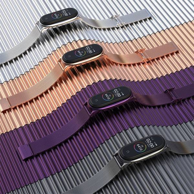 Rrip dore Tech-Protect MilaneseBand për Xiaomi Mi Smart Band 7, çelik inoks, mbyllje me magnet, ngjyrë flori