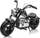 Motoçikletë elektrike për fëmijë Chopper Warrior, drita dhe tinguj, gri