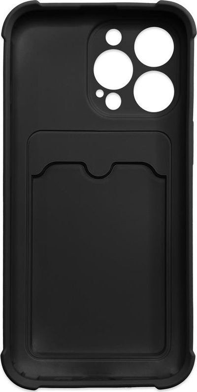 Këllëf telefoni Armor për Xiaomi Redmi Note 10 / Note 10S, silikoni i fortë, me xhep për karta, ngjyrë e zezë