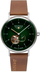 Orë dore Bauhaus Automatic 21664, 41 mm, rrip lëkure, fushë e gjelbër