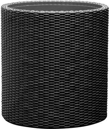 Vazo lulesh Keter Flower Pot Small Cylinder, plastike, me sistem kullimi, ngjyrë antracit