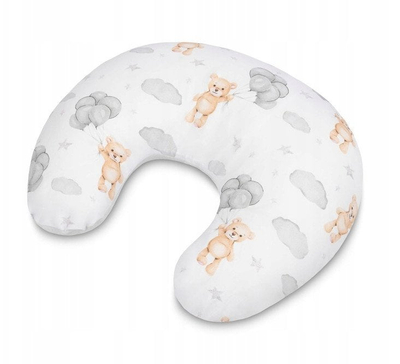 Jastëk ushqyerje për bebe Muslin Teddy, pambuk, gri