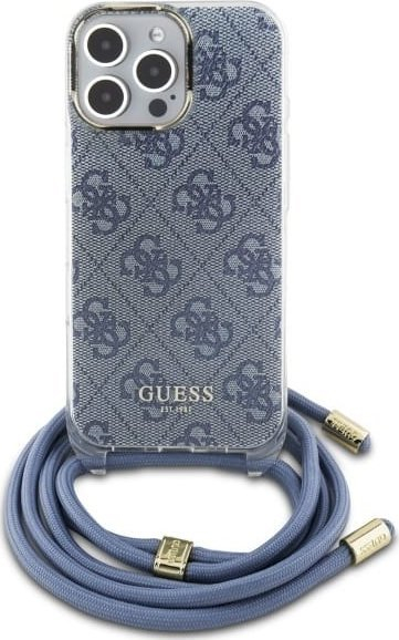 Kapak telefoni Guess GUHCP16XHC4SEB për iPhone 16 Pro Max 6.9", hardcase me varëse crossbody, blu
