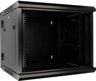 Kabinet muri Extralink 19" 9U, metalik, me xham, gri