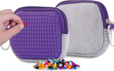 Çantë kozmetike PIXIE CREW PIXIE, neopren, panel silikoni, gri me vjollcë