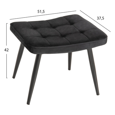 Kolltuk me stol këmbësh Crawley 70x57x103Hcm (HM8918.04), zezë