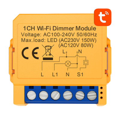Modul dimmeri WiFi Avatto DMS16-2, 1 kanal, Tuya