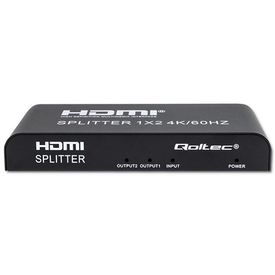 Ndarës HDMI Qoltec 51797, 1x2, 4K UHD, i zi