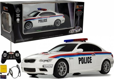 Makina policore me telekomandë Lean Sport 1:18, R/C, e bardhë e zezë