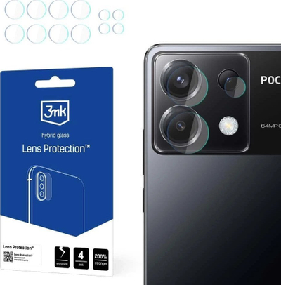 Qelq mbrojtës kamere 3MK Glass Fast për Poco X6 5G, hibrid, transparent